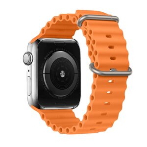 Silicone řemínek, Apple Watch 42 / 44 / 45 / 49 mm, design 1, oranžový