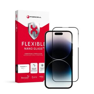 Forcell Flexible 5D Full Glue hybridní sklo, iPhone 14 Pro, černé