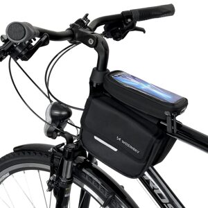 Wozinsky rámová vodotěsná taška na kolo s pouzdrem na telefon, 1,5l, černá (WBB26BK)