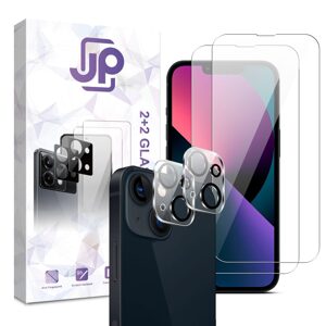 JP Combo pack, Sada 2 tvrzených skel a 2 sklíček na fotoaparát, iPhone 13