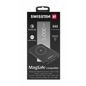 Swissten PowerBanka pro iPhone 12, 12 Pro, 12 Pro MAX, 13, 13 Pro MAX (kompatibilní s MagSafe) 5000 mAh