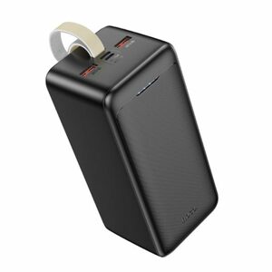 Hoco J111D PowerBanka 50000mAh, 2x USB, USB-C, Micro-USB, PD30W, s LED diodou a šňůrkou na krk, černá