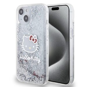Pouzdro Hello Kitty Liquid Glitter Electroplating Head Logo pro Apple iPhone 13 Transparent