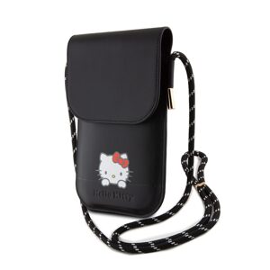 Pouzdro Hello Kitty PU Daydreaming Logo Leather Wallet Phone Bag Black