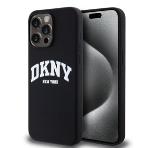 Pouzdro DKNY Liquid Silicone Arch Logo MagSafe zadní kryt Apple iPhone 12, iPhone 12 PRO Black