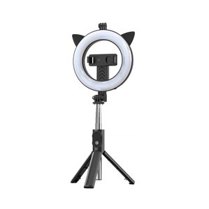 Bluetooth selfie tyč TopQ Ring Light P20D-4 s LED osvětlením černá 110300