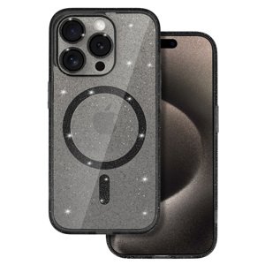 Glitter Magsafe Case pro Iphone 14 černé čiré