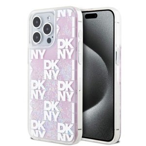 Zadní Kryt DKNY Liquid Glitter Checkered Pattern pro iPhone 15 Pro Max Pink