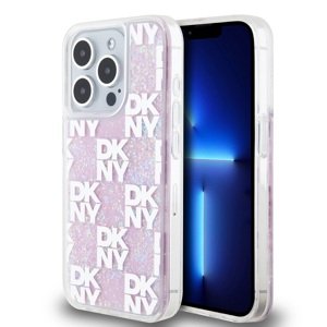 Zadní Kryt DKNY Liquid Glitter Checkered Pattern pro iPhone 15 Pro Pink