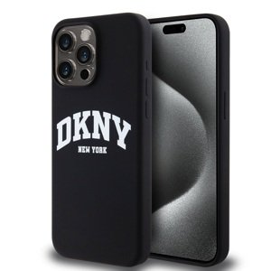 Zadní Kryt DKNY Liquid Silicone Arch Logo MagSafe pro iPhone 15 Pro Max Black