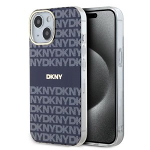 DKNY PC/TPU Repeat Pattern Tonal Stripe Magsafe Zadní Kryt pro iPhone 15 Blue