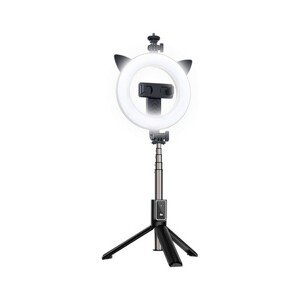 Bluetooth selfie tyč TopQ Ring Light P40D-3 s LED osvětlením černá 55727
