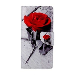 Pouzdro TopQ Xiaomi Redmi Note 9 Pro knížkové Červená růže 59931 (obal neboli kryt na mobil Xiaomi Redmi Note 9 Pro)