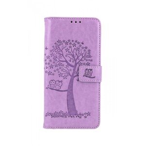 Pouzdro TopQ Samsung A33 5G knížkové Světle fialový strom sovičky 75034 (obal neboli kryt na mobil Samsung A33 5G)