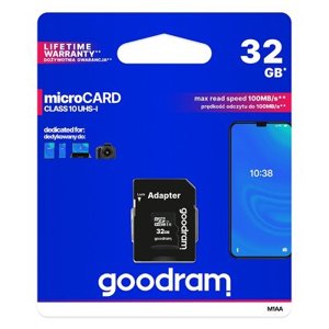 Paměťová karta GOODRAM microSDHC 32GB UHS-I + adaptér (M1AA-0320R11)