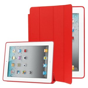 LEATHER zaklapovací obal Apple iPad 2/3/4 červený