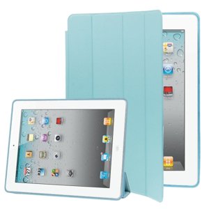 LEATHER zaklapovací obal Apple iPad 2/3/4 modrý