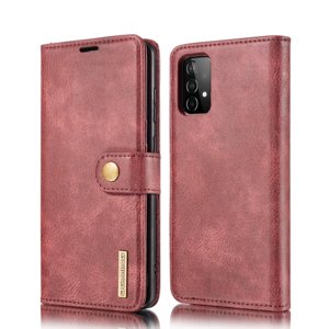 DG.MING Peňaženkový obal 2v1 Samsung Galaxy A52 / A52 5G / A52s červený