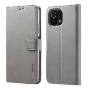 IMEEKE Peňaženkový kryt Xiaomi Mi 11 Lite / 11 Lite 5G / 11 Lite NE 5G šedý