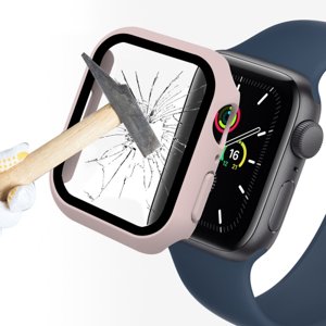 ENKAY Obal s tvrzeným sklem pro Apple Watch 9 / 8 / 7 (41mm) růžový