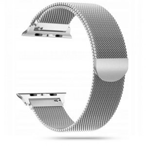 TECH- PRO TECT MILANESE Řemínek Apple Watch Ultra 1 / 2 (49mm) / 9 / 8 / 7 (45mm) / 6 / SE / 5 / 4 (44mm) / 3 / 2 / 1 (42mm) stříbrný