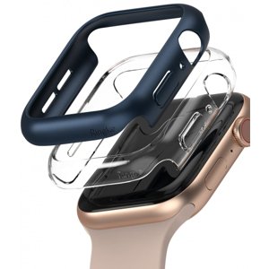 RINGKE SLIM 2x Ochranný obal Apple Watch 6/SE/5/4 44mm průhledný & tmavomodrý
