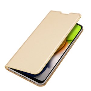 DUX Peněženkový obal Samsung Galaxy A03 zlatý