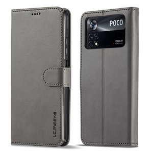 IMEEKE Peněženkový kryt Xiaomi Poco M4 Pro šedý