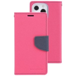 MERCURY FANCY Peněženkový obal Apple iPhone 14 Pro tmavě růžový