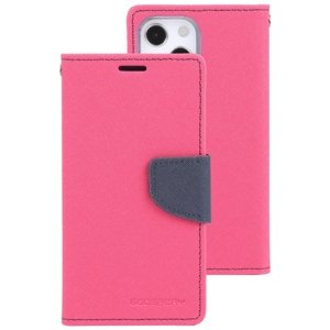 MERCURY FANCY Peněženkový obal Apple iPhone 14 tmavě růžový