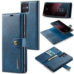 DG.MING Peněženkový obal 2v1 pro Samsung Galaxy S23 Ultra 5G modrý