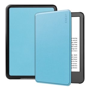 ENKAY LEATHER Zaklápěcí obal pro Amazon Kindle 2022 (11. generace) světle modrý