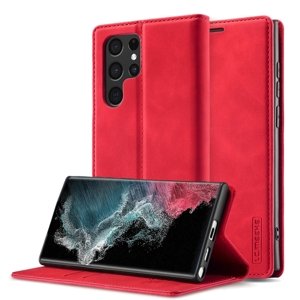 IMEEKE Peněženkový obal Samsung Galaxy S22 Ultra 5G červený
