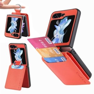 JSM CARD Kryt s přihrádkami pro karty Samsung Galaxy Z Flip 5 5G oranžový