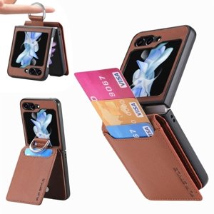 JSM CARD Kryt s přihrádkami pro karty Samsung Galaxy Z Flip 5 5G hnědý