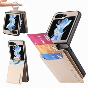 JSM CARD Kryt s přihrádkami pro karty Samsung Galaxy Z Flip 5 5G béžový