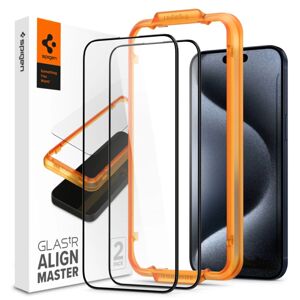 SPIGEN ALM GLASS FC 2x 3D Ochranné sklo Apple i Phone 15 Pro Max BLACK