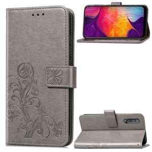 ART Peňaženkový obal Samsung Galaxy A50 FLOWERS šedý