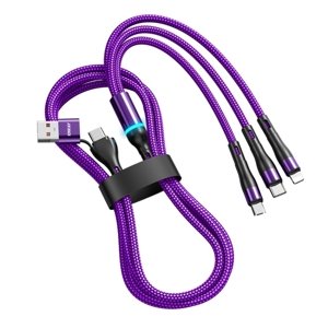ENKAY 6v1 Kabel USB / USB Typ-C na Lightning / micro USB / USB Typ-C 1.3 metru fialový