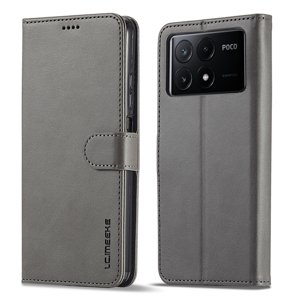 IMEEKE Peněženkový obal pro Xiaomi Poco X6 Pro 5G šedý