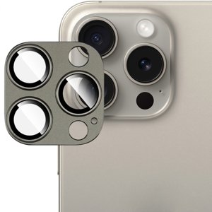 IMAK FULL METAL COVER Sklo pro fotoaparát Apple iPhone 15 Pro / 15 Pro Max šedé