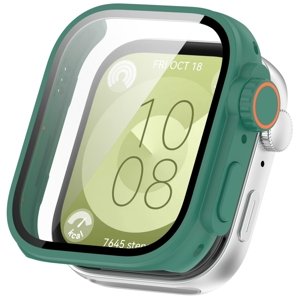 PC FULL COVER Plastový kryt se sklem pro Huawei Watch Fit 3 zelený