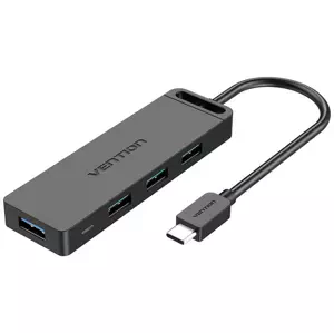 Adapter Vention USB 3.0 4-Port Hub with USB-C and USB 3.0 with Power Adapter TGKBB 0.15m, Black