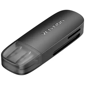 Čtečka paměťových karet Vention 2-in-1 USB 2.0 A (SD+TF) Memory Card Reader CLEB0 (black)