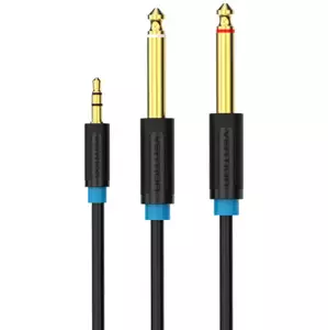 Kabel Vention 3.5mm TRS Male to 2x 6.35mm Male Audio Cable 1.5m BACBG (black)