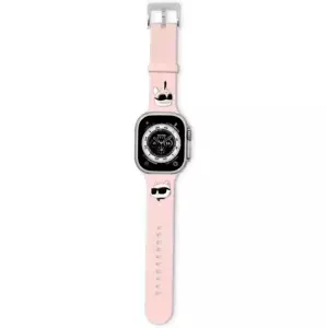 Řemínek Karl Lagerfeld Strap KLAWLSLKCNP Apple Watch 42/44/45/49mm pink strap 3D Rubber Karl&Choupette Heads (KLAWLSLKCNP)
