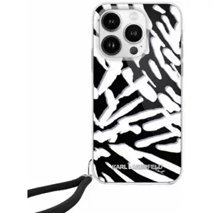 Kryt Karl Lagerfeld KLHCP15XHZBPKCCK iPhone 15 Pro Max 6.7" black hardcase IML Zebra Pattern & Cord (KLHCP15XHZBPKCCK)