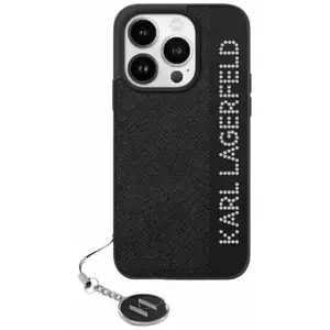 Kryt Karl Lagerfeld KLHCP15XPSAKDGCK iPhone 15 Pro Max 6.7" black hardcase Saffiano Rhinestones & Charm (KLHCP15XPSAKDGCK)