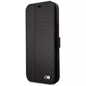 Pouzdro BMW iPhone 12 mini 5,4" black book M Collection PU Carbon Stripe (BMFLBKP12SMCARBK )