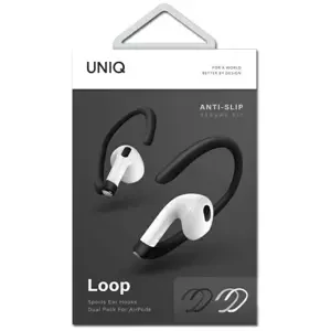 Držák UNIQ Loop Sports Ear Hooks AirPods white-black dual pack (UNIQ-LSPORTSEHKS-WHTBLK)